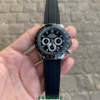 Rolex Daytona Black Dial Silver Case Men’s Watch – Silicon Strap Premium Edition