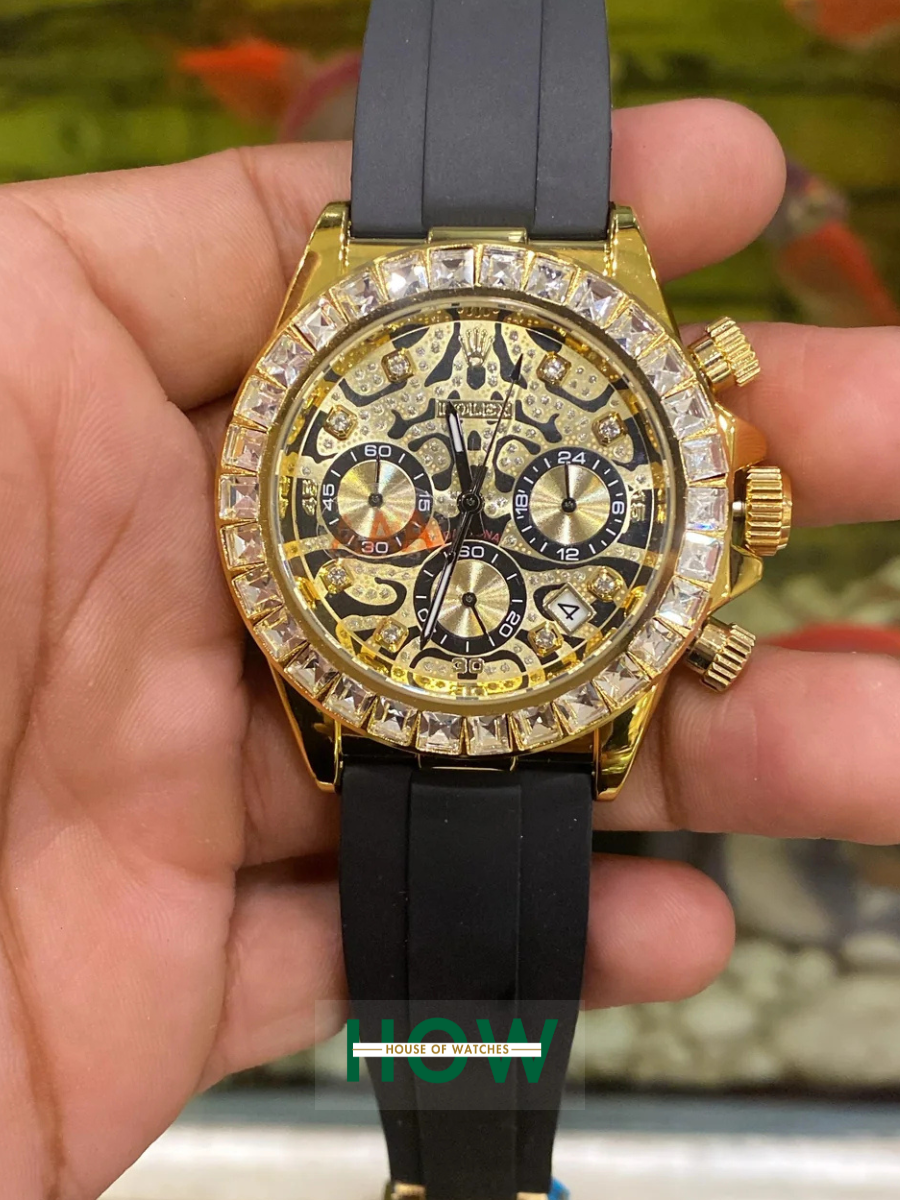 Rolex Daytona Skeleton Dial Men’s Watch – Diamond Bezel & Black Rubber Strap - Image 7