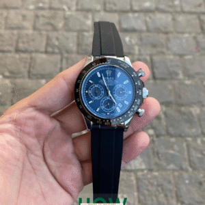 Blue Dial Black Silicon Straps Classic Daytona Watch For Men